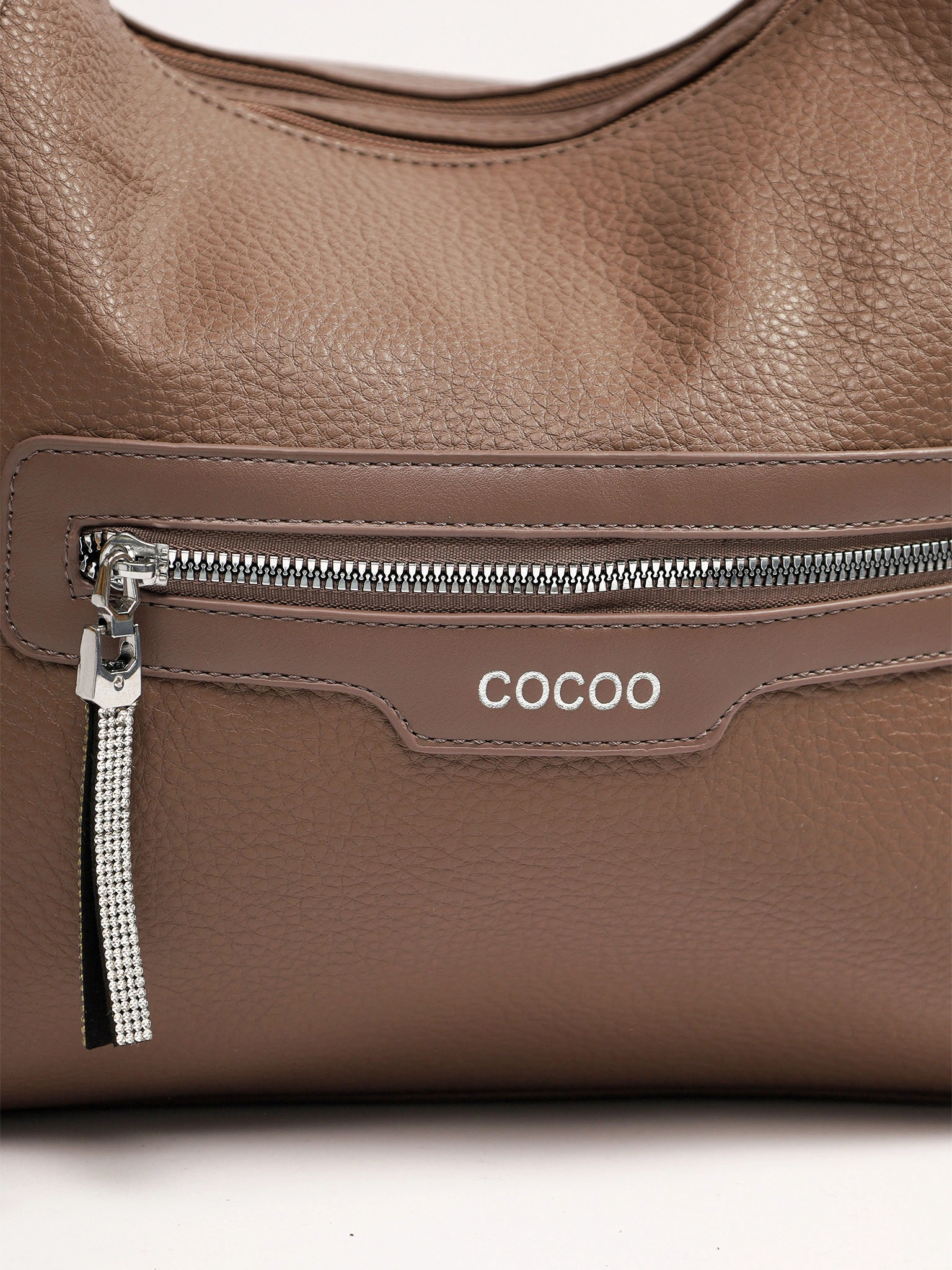 Сумка-шоппер  с декоративным пуллером со стразами в ассортименте